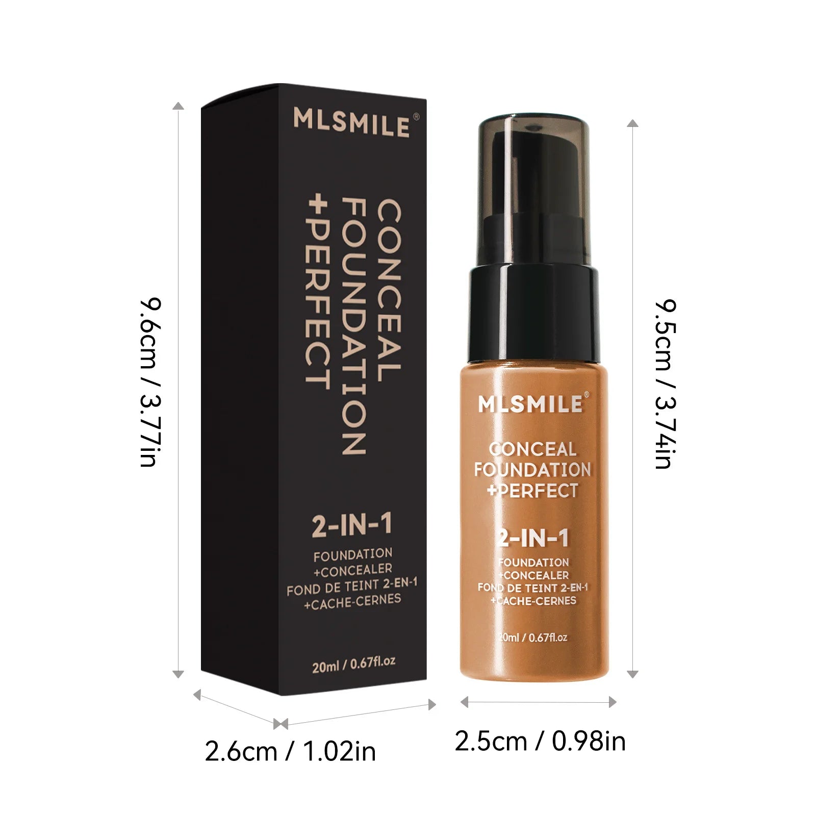 MLSMILE 6 color Liquid Foundation long-Lasting Waterproof, Moisturing Sweat resistant and easy to Oil-control