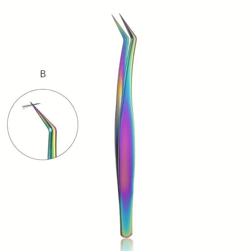 High Precision Eyelash Tweezers Set Stainless Steel Colored Lash Tweezer for Flawless Application & Brow Grooming Christmas Gift