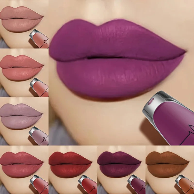 Velvet Matte Red Lipstick, Long Lasting Waterproof Moisturizing Formula, Non-Stick Lip Color for All Skin Tones