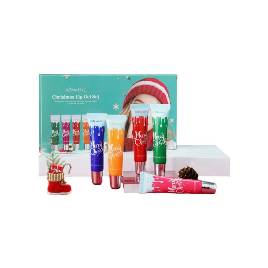 4PCS Hydrating Lip Balm Christmas Gift Set Plumping Moisturizer Nourishing Repair Gel Care Kit Lipstick Base Lip Gloss Treatment