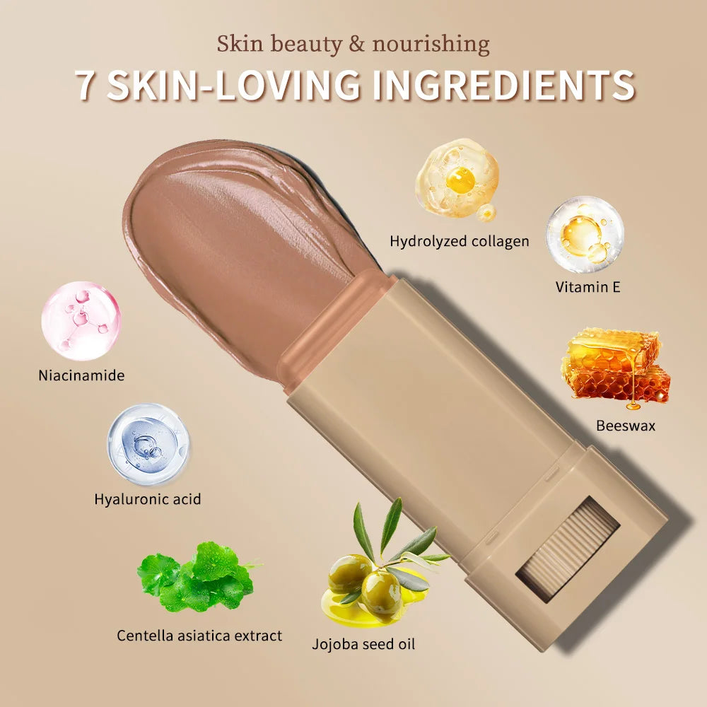 Skin Tint Stick Waterproof Nourishing Solid Tinted Serum Foundation Skin Tint Balm Face Tinted Face  Stick Makeup