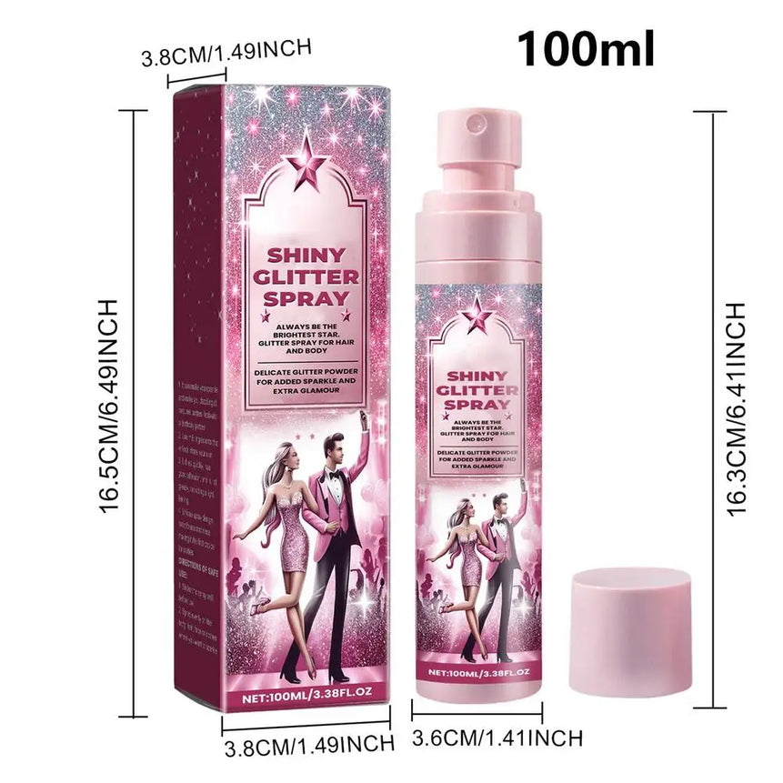 100ml Shiny Body Glitter Spray Hair Clothes Highlighter Powder Glitter Gloss Spray Shimmer Powder Makeup Spray Face Highlighter