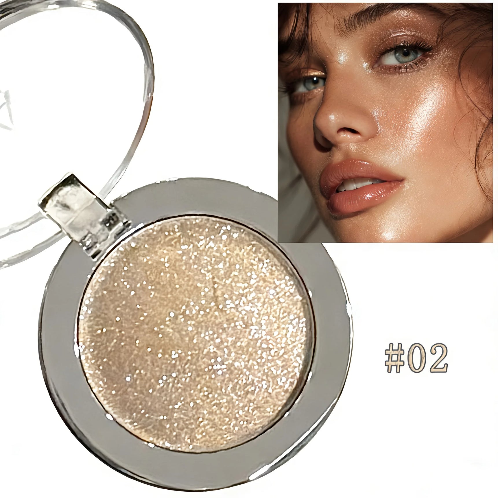 Kakashow Highlighting Cream with Pearl Shine, Fine Glitter, Long-Lasting, Non-Smudging, Eye and Face Brightening, Single Color Highlighting Cream Cosmetics, Valentine's Day Gift