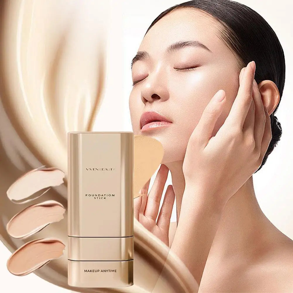 2-In-1 Matte Foundation Stick Lightweight Long-lasting Refreshing Full Coverage Dark Circles Corrector Facial Makeup