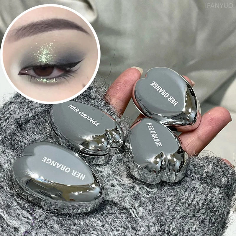 Chameleon Smoked Blue Eyeshadow Monochrome Diamond Highlighter Contouring Palette Fine Flash Brighten Metallic Eye Shadow Makeup