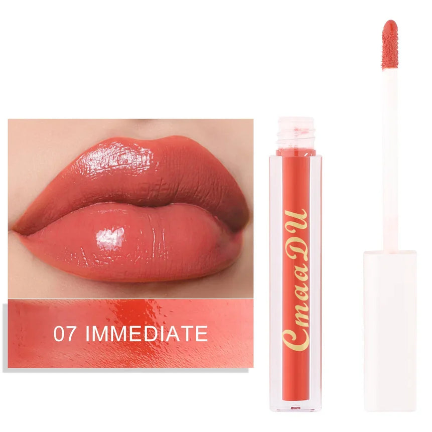 CmaaDu 8Color Lip Gloss Matte Creamy Cup Lipstick Satin Finish Makeup Liquid Lipgloss Lipstick Long Lasting Glossy Lip Cosmetic