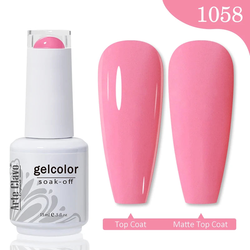 Arte Clavo 15ml Rose Red Pink Color Gel Nail Polish Autumn Winter Hot Sale Long Lasting Soak Off For Manicure Nail Art Gel