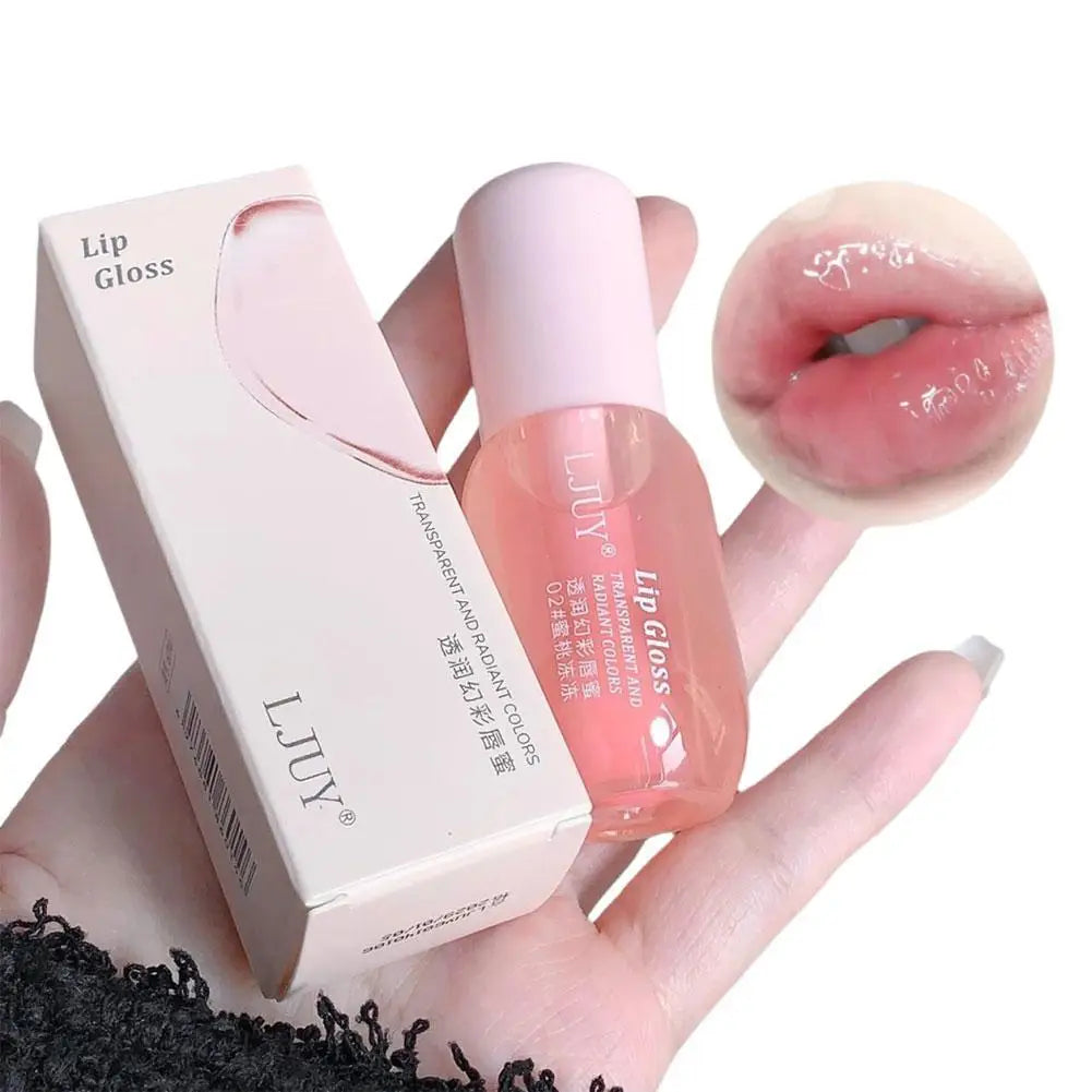 Fruit Crystal Jelly Lip Oil Hydrating Transparent Glass Lip Gloss Plumping Clear Lip Plumper Serum Lips Care Makeup Cosmetics
