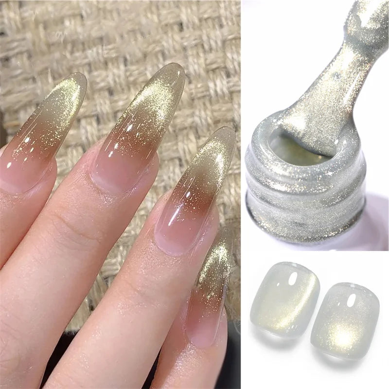 BORN PRETTY 10ml Black Glass Cat Magnetic Gel Nail Polish Silver Gold Glitter Semi Permanent Soak Off UV LED Gel Varnish
