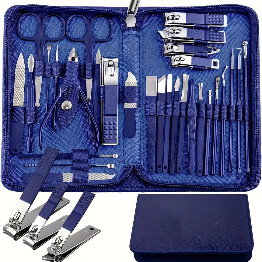 30pcs Manicure Set Portable Stainless Steel Nail Cutter Trimming Tool Beauty Pedicure Kit Finger Care Nail Clipper Scissors Set