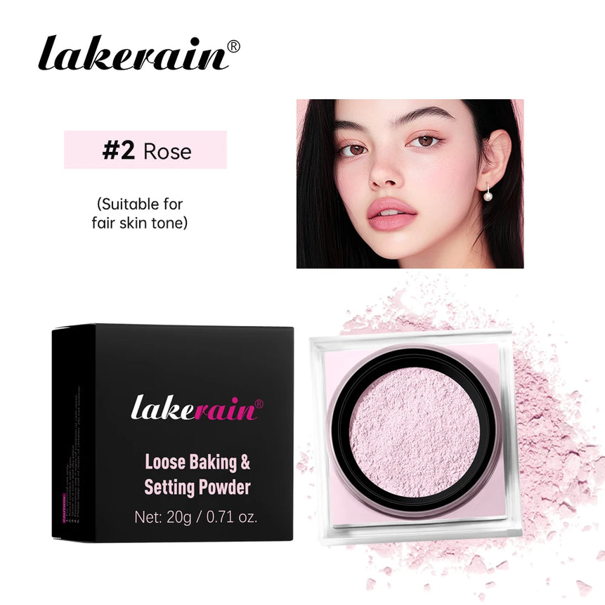Loose Baking&Setting Powder Long Lasting Oil Control Natural Face Matte Waterproof BrighTening Loose Powder Makeup Cosmetics