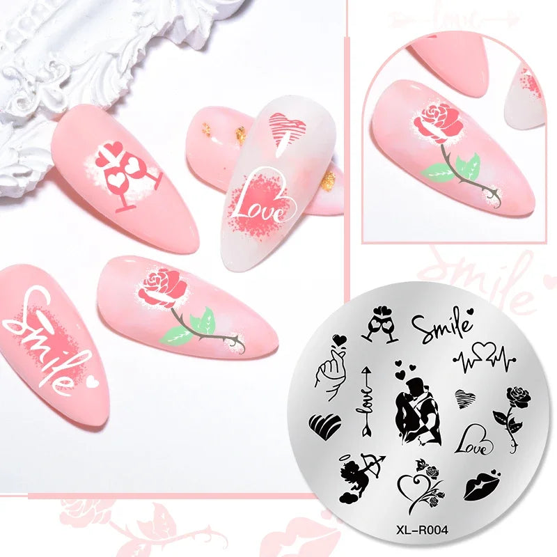 1PC Flower Leaves Line Geometric Stamping Plates Abstract Lady Face Nail Stamp Templates Printing Stencil Nail Art Decoration