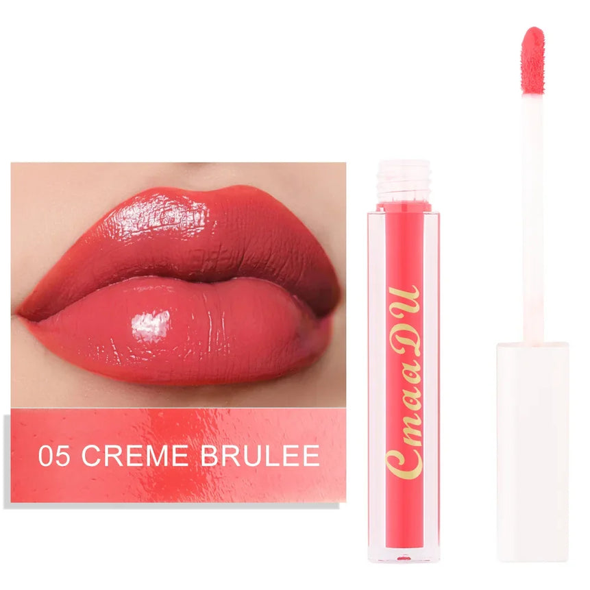 CmaaDu 8Color Lip Gloss Matte Creamy Cup Lipstick Satin Finish Makeup Liquid Lipgloss Lipstick Long Lasting Glossy Lip Cosmetic