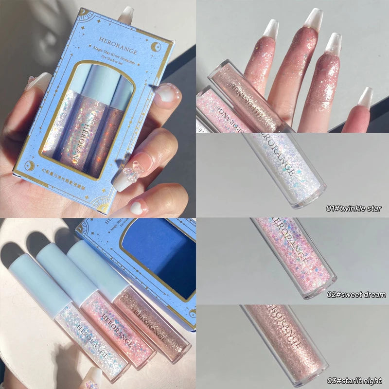 Eye shadow liquid pearlescent fine shiny film high gloss sleeping silkworm brightening liquid eye shadow