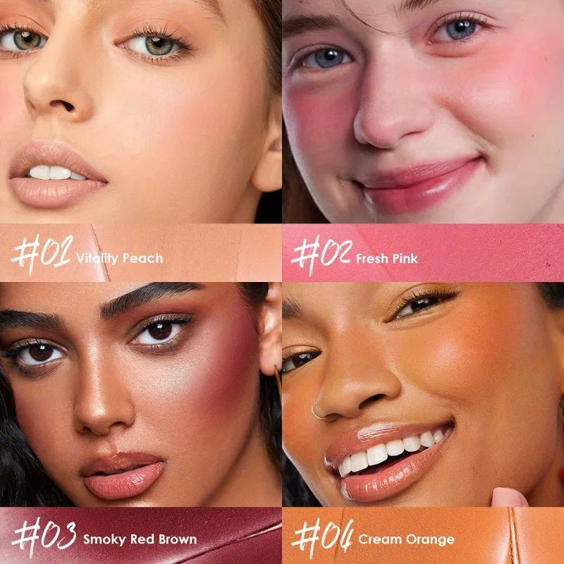PECOLOVERS Waterproof Blush Cream - Long-Lasting, High Pigmentation for All Skin Tones, Natural Cheek & Face Rouge