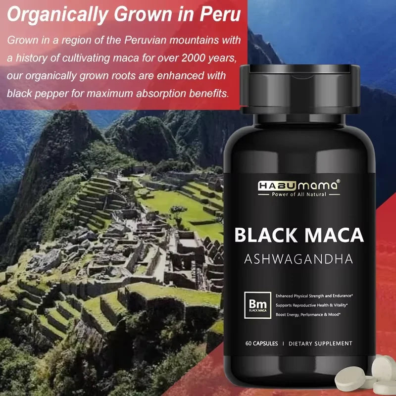 Male Enhancing Supplement with Black Maca, Stamina & Energy, Men's Muscle Enlargement