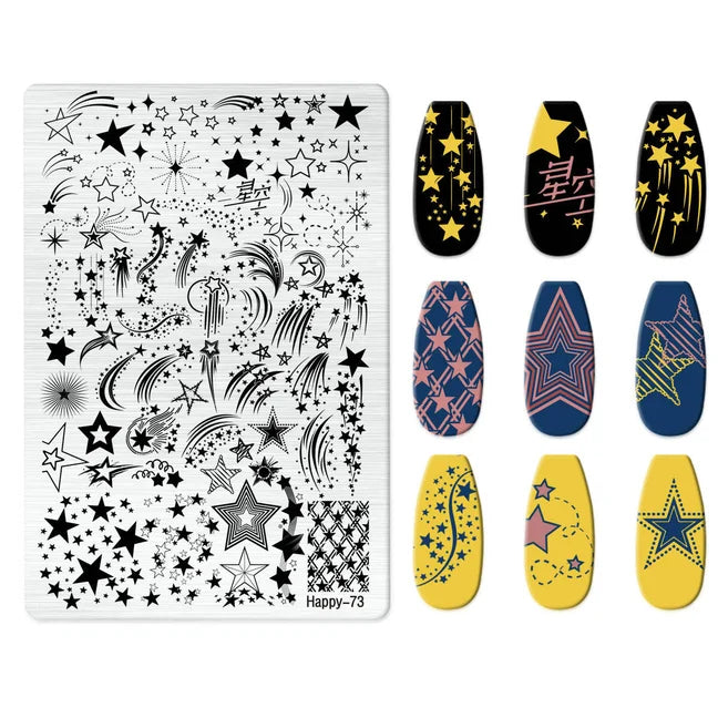 Maple Leaf Nail Stamping Plates Autumn Winter Leaves Design Polish Stencil Nail Printing Stamp Image Manicure Mold Stencil Tool