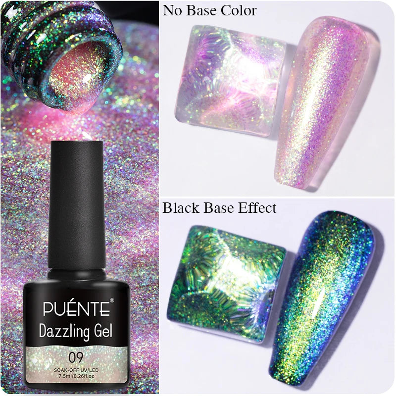 PUENTE Sparkle Platinum Gel Nail Polish 5ML Shiny Gold Silver Glitter Painting Gel Drawing Semi Permanent Varnish For Manicure