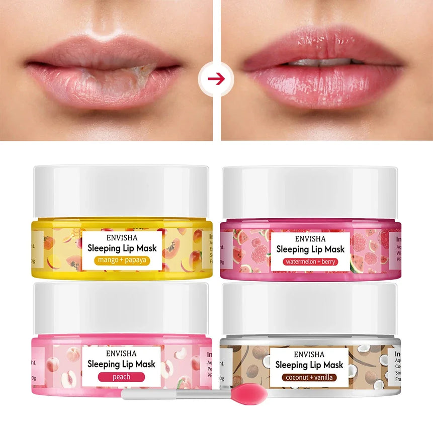 ENVISHA Watermelon Lip Sleep Mask Night Sleeping Maintenance Moisturizing Fade Lines Nourishing Balm Skin Care Beauty Health 20g