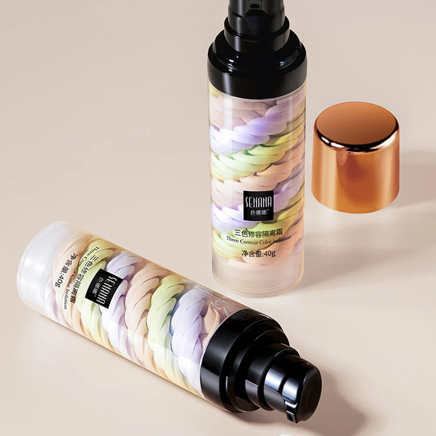 Three color press release cream concealer isolate makeup facial base brightening cream