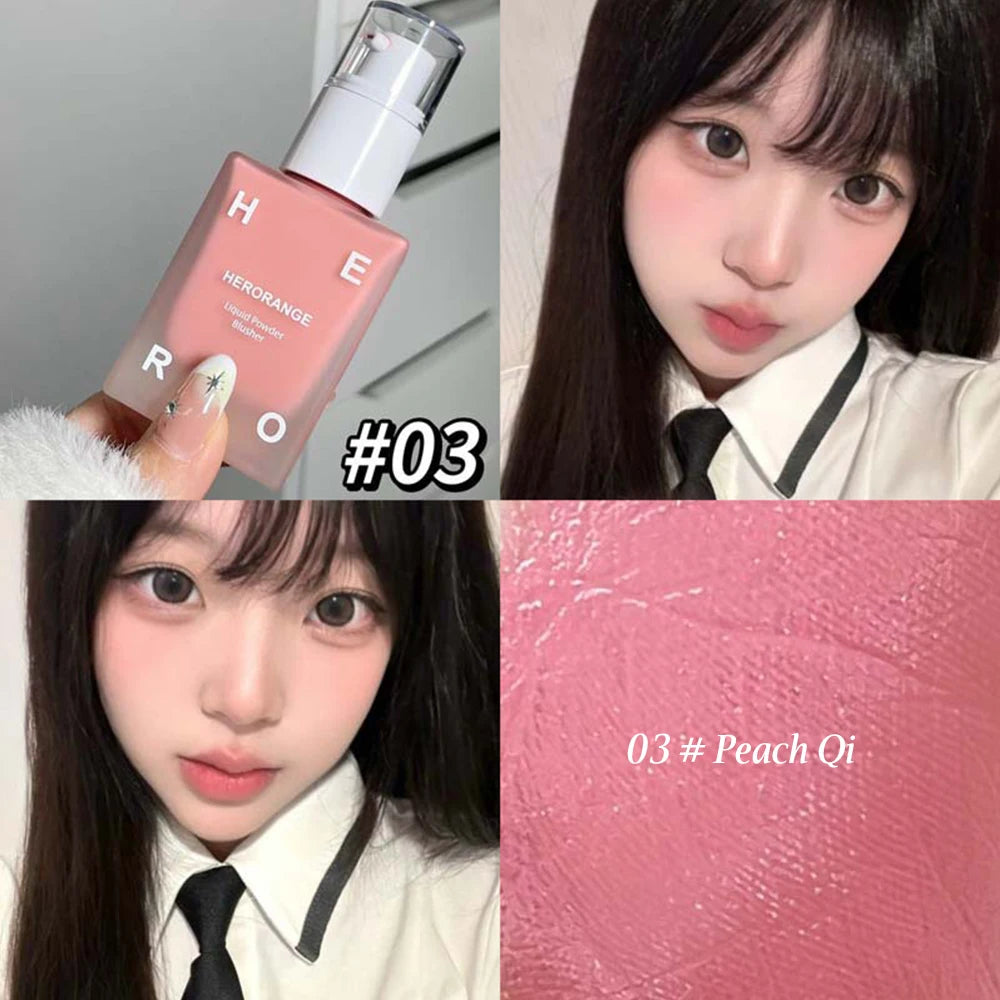 4 Colors Liquid Blush Pressed Blush Moisturizing Color Enhancing Face Eyes Lips Women's Makeup Create Rouge Blush Cream