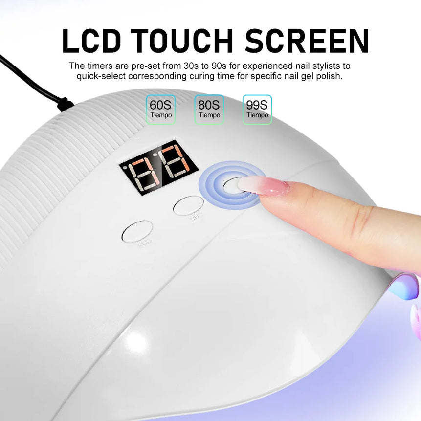 LED/UV Nail Dryer Lamp With 18LEDS Quick Drying Portable Nails Light Have 3 Timer Modes LCD Display for Manicure Salon/Home Tool