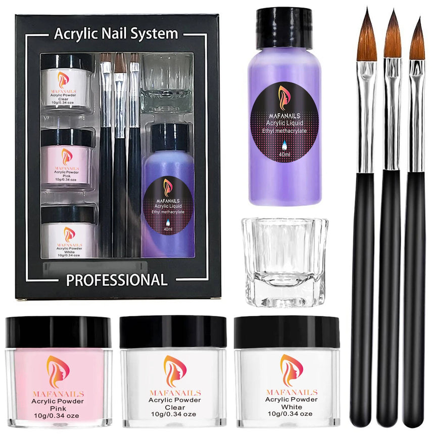 Nail Kit Set Acrylic Powder Monomer Acrylic Liquid For Nail Extension Professional Gel Manicure Set False Nails Art Tools Set *&