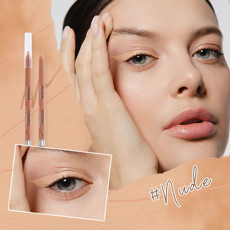 IMAGIC Eyeliner With Pencil Black\White\Nude Color Sharpener Long Lasting Liner Eye Waterproof Gel Eye Makeup