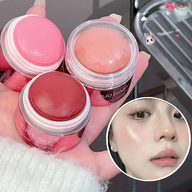Matte Nude Apricot Blusher Cream Brighten Face Rouge Contouring Makeup Natural Mousse Blush Mud Peach Cream Cheek Tint Cosmetics