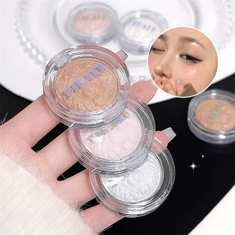 3 Color Face Highlighter Palette Llluminator Palette Natural Waterproof Glitter Shimmer Powder Highlight Makeup High Gloss Cream