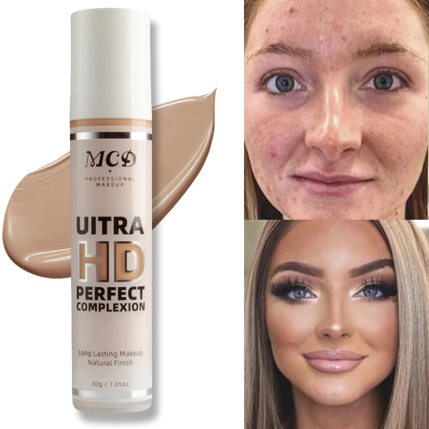 9-Shade Liquid Foundation | Full Coverage, High-Coverage Base Makeup, Cushion Finish, Natural Matte