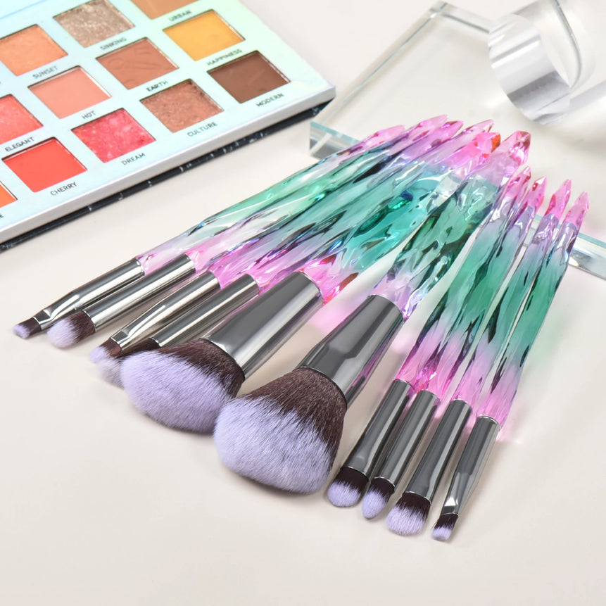 5/10 makeup brushes, crystal-textured makeup brush set, loose powder contouring eyeshadow suitable for ladies/girls