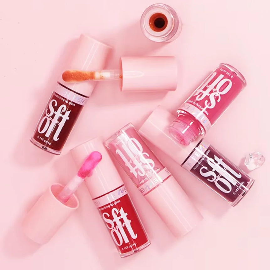 6PCS Moisturizing Lip Gloss Transparent Lip Oil Hydrating Lip Glaze Lip Plumper Hydrating Make Up Liquid Lipstick Lips Cosmetics