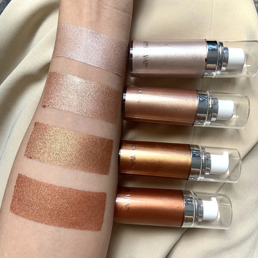 Liquid Highlighter Makeup Smooth Shine Shimmer Glitter Body Highlighter Liquid Cream Foundation Long Lasting Body Cosmetics