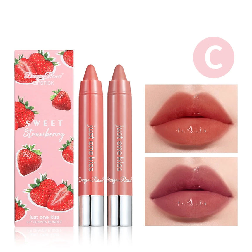 Two Lipstick Set, Water-Glossy Mirror, Light-Lasting, Moisturizing, Non-Removing Makeup, Long-Lasting Makeup Effect Lipstick Set