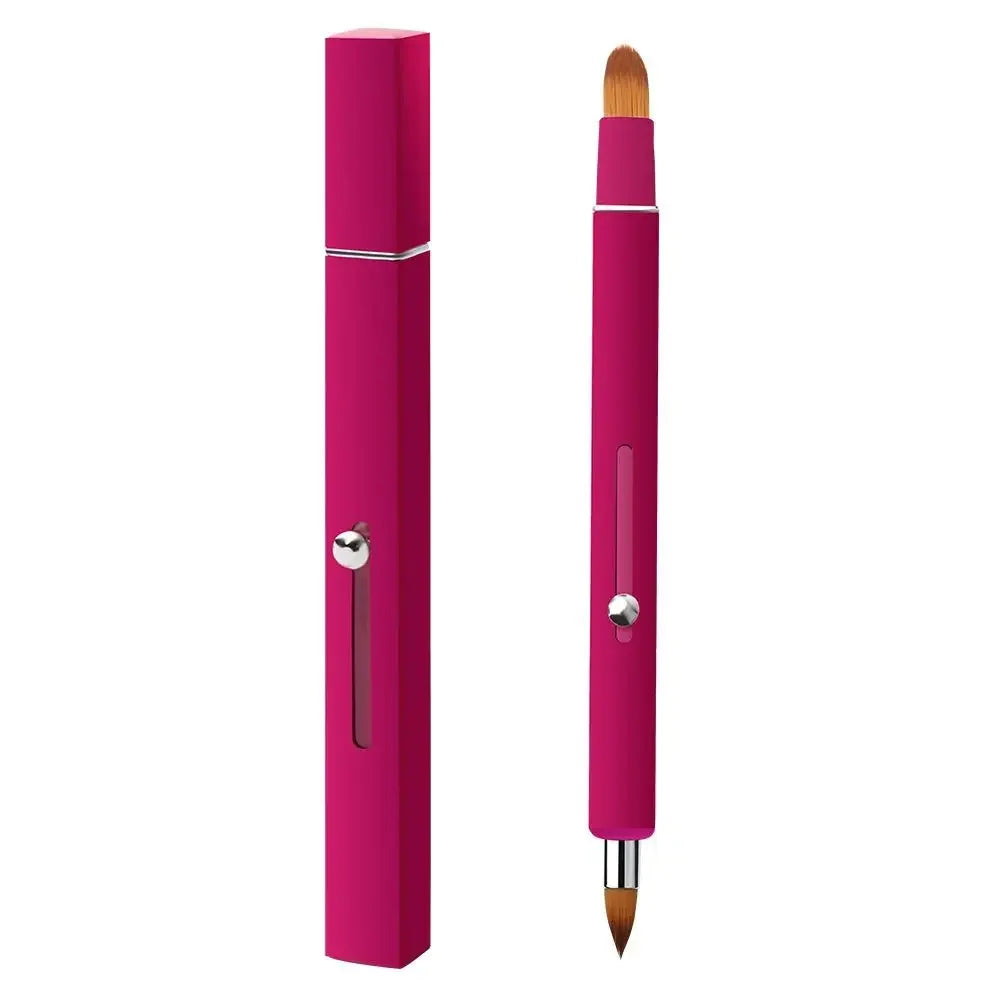 Retractable Lip Makeup Brush Lipstick Lip Gloss Brush Telescopic Dual Use Lip Brush Beauty Tools With Protect Cap