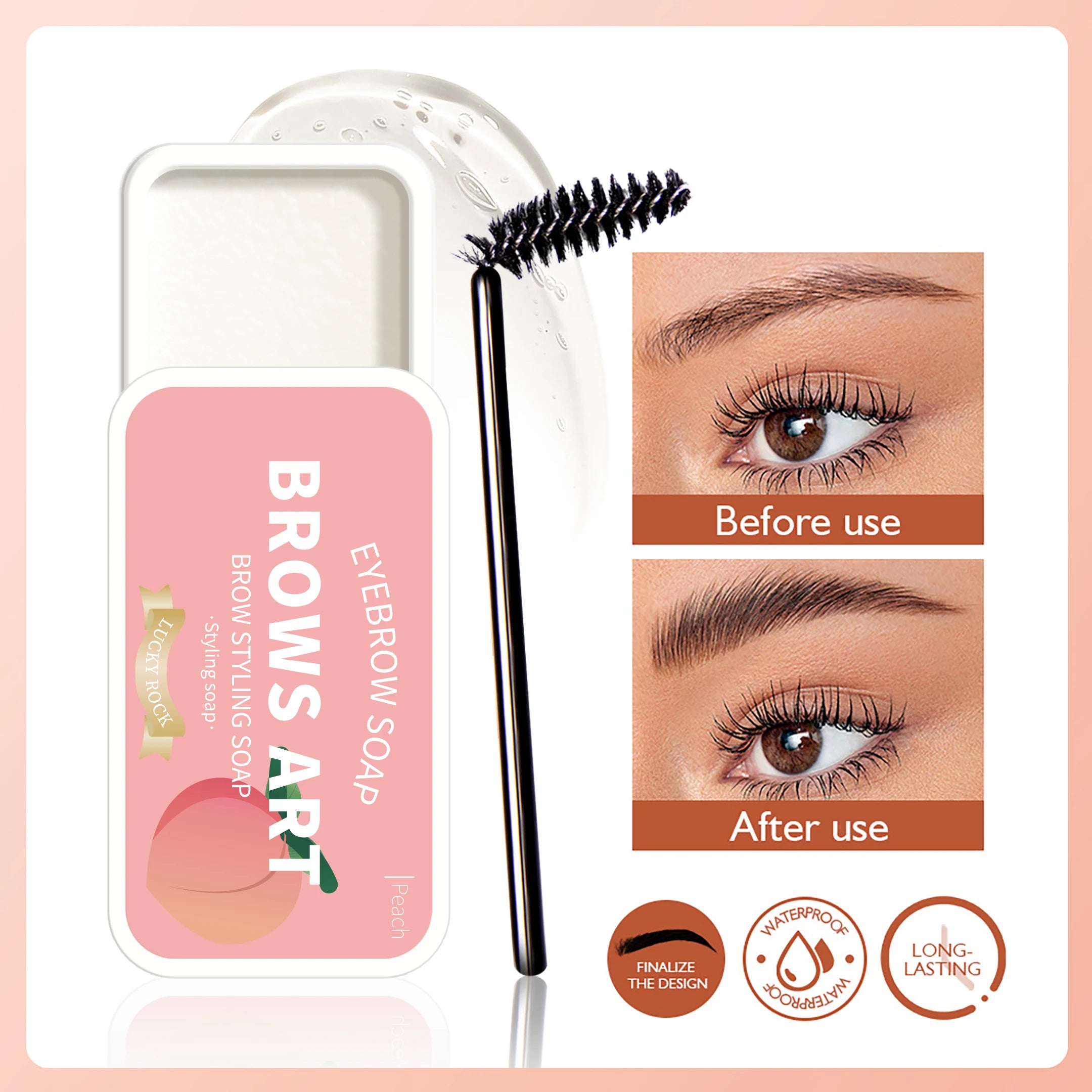 4-color eyebrow styling wax, styling gel, waterproof, natural, long-lasting, transparent eyebrow soap, eyebrow styling cream