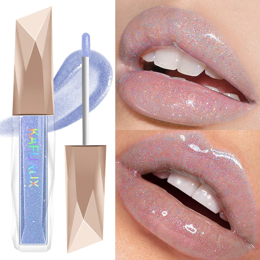Sweet sparkling lip glaze mirror lip shine light lip gloss transparent lip tint makeup water gloss shimmer liquid lipstick girl