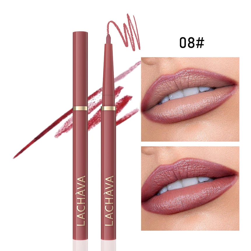 Long-lasting Waterproof Matte Nude Lip Liner - High Pigmentation, Retractable, Smooth Application, Natural Look