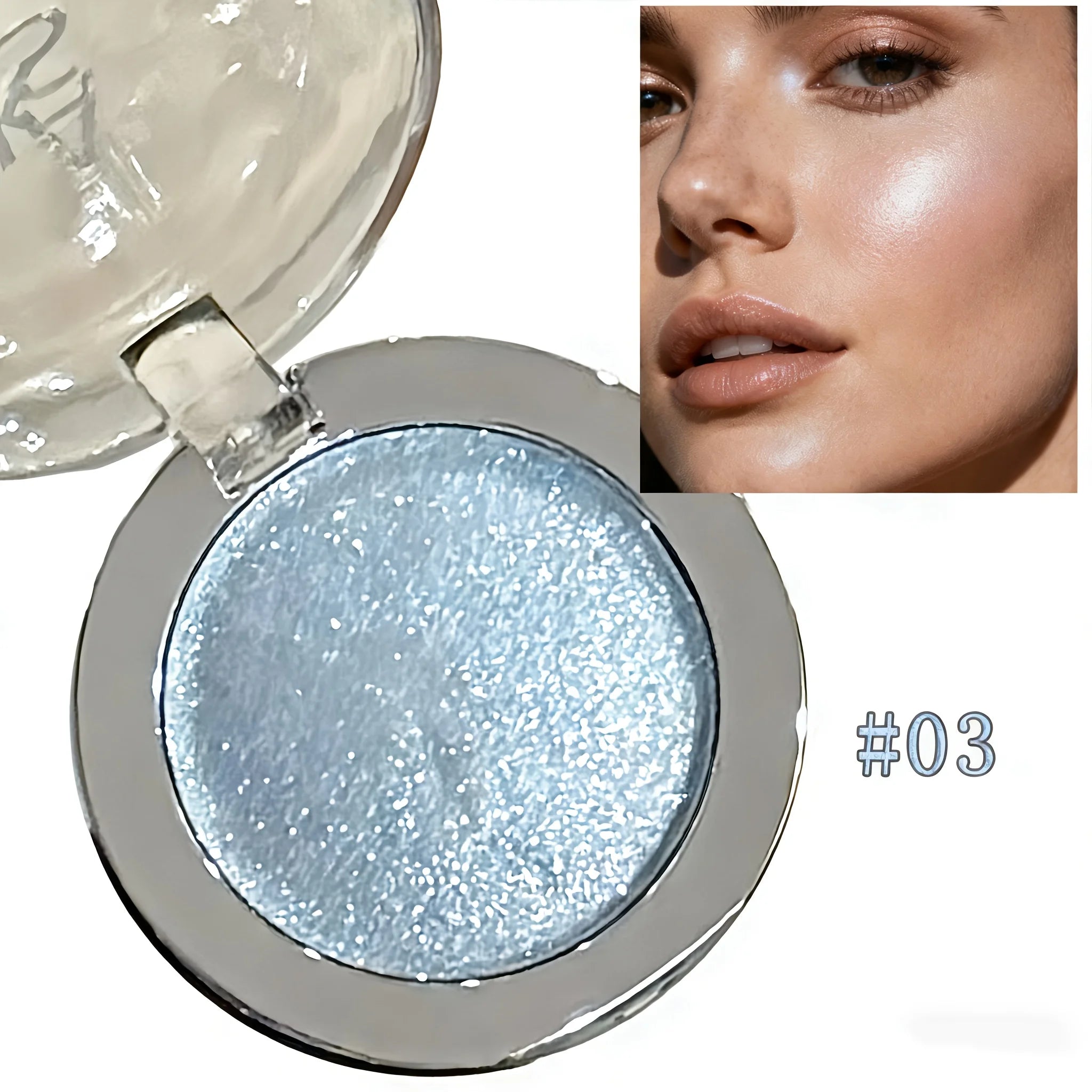 Kakashow Highlighting Cream with Pearl Shine, Fine Glitter, Long-Lasting, Non-Smudging, Eye and Face Brightening, Single Color Highlighting Cream Cosmetics, Valentine's Day Gift