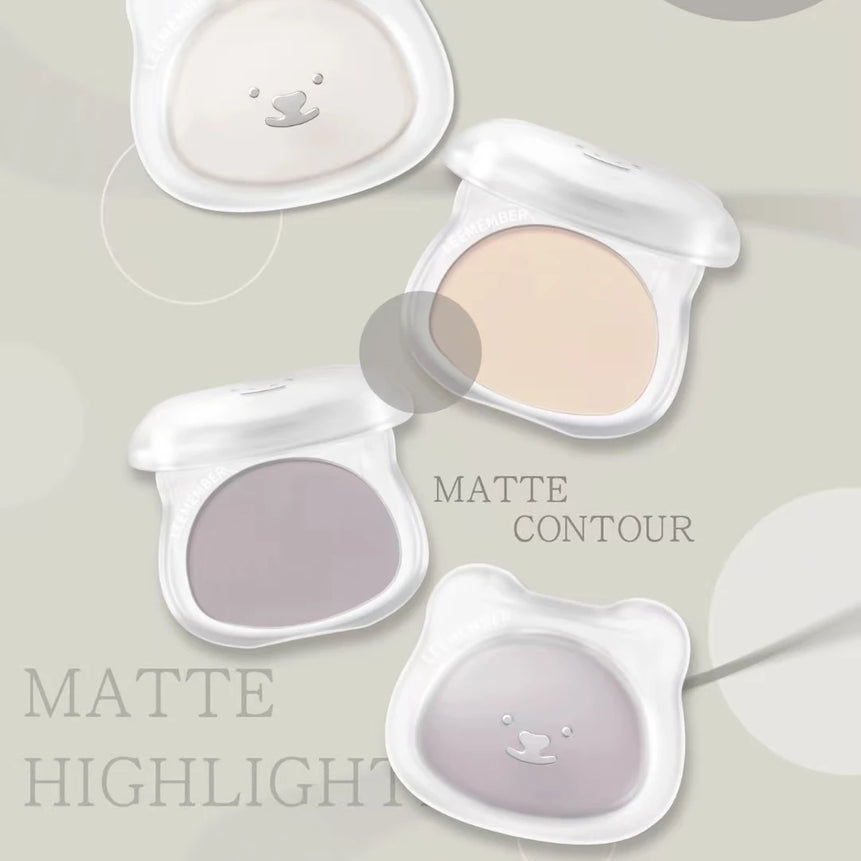 LEEMEMBER Contour Highlighter Powder Matte Fine Powder Longlasting Oil Control Natural Face Bronzer Brighten Makeup