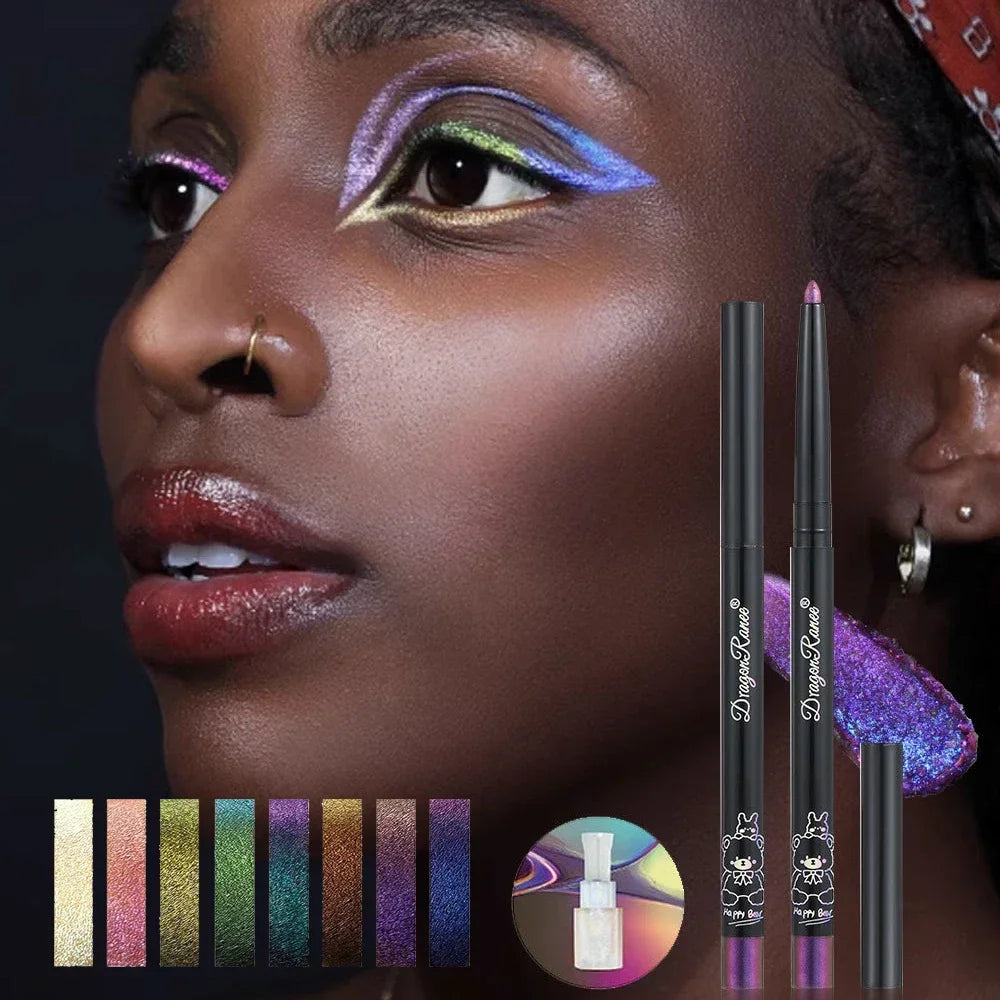 Diamond Shiny Eyeliner Pencil Waterproof Chameleon Eyeliner Gel Metallic Eyeshadow Liner Pearl Gloss Color Aurora Eyes Make up
