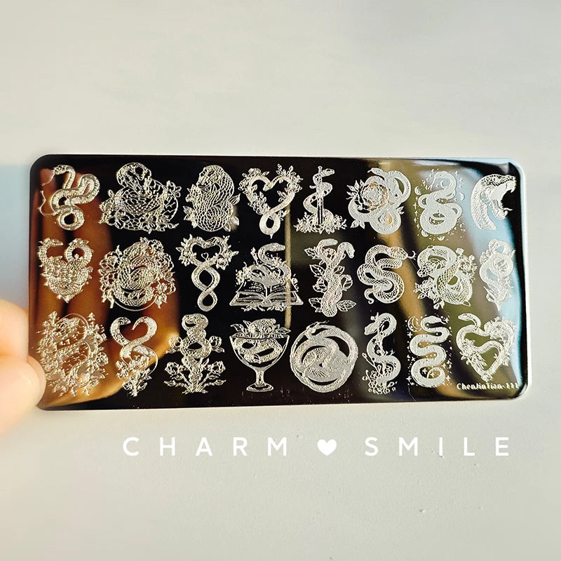 Cartoon Characters Stamping Plates  French Line Geometry  Flowers Leaves Animals Image Stainless Steel Nail Art Template Stencil