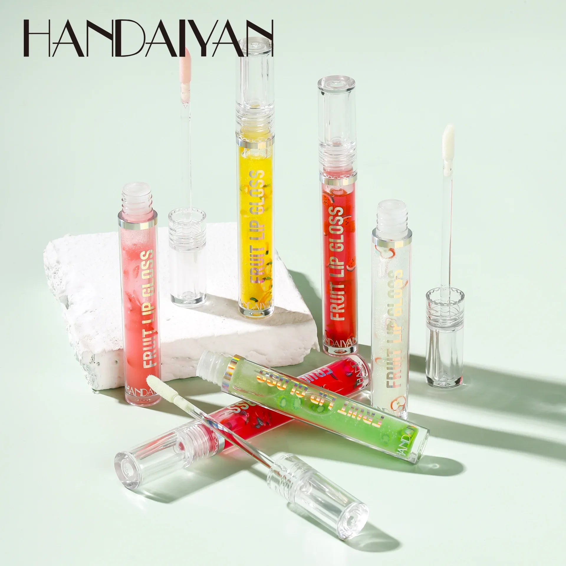 HANDAIYAN Fruit Flavored Lip Oil Moisturizing Transparent Lip Protector Glossy Water-Like Lip Care Glosses