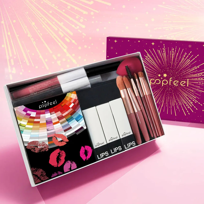 POPFEELChristmas Makeup Set Gift Box - Includes Eyeshadow, Concealer, Powder - Perfect Cosmetics Set Gift for Special Occasions