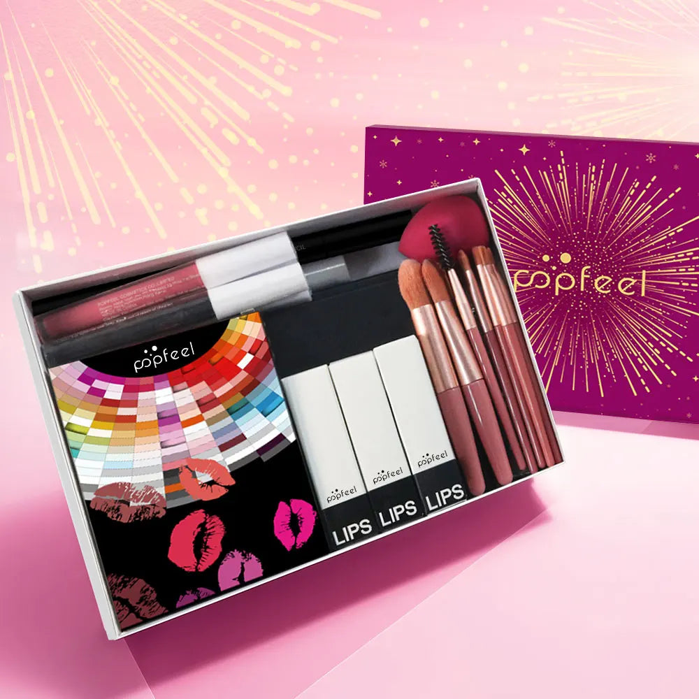 POPFEELChristmas Makeup Set Gift Box - Includes Eyeshadow, Concealer, Powder - Perfect Cosmetics Set Gift for Special Occasions