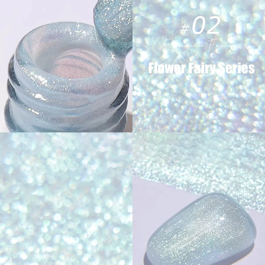 MIANEL1-12pcs 12ML Pink Blue White Green Series With Explosive Glitter Gel Nail Polish, Popular Yun Brocade Diamond Gel Polish