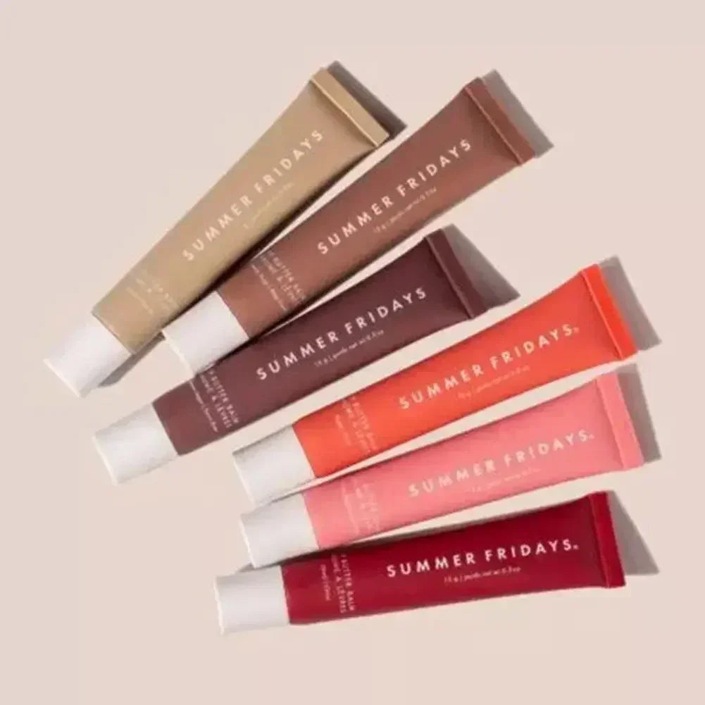 Summer Friday's Vanilla Beige Lip Balm Moisturizing Transparent Lipstick Set Smooth Soft Tube Mirror Lip Gloss Lip Makeup