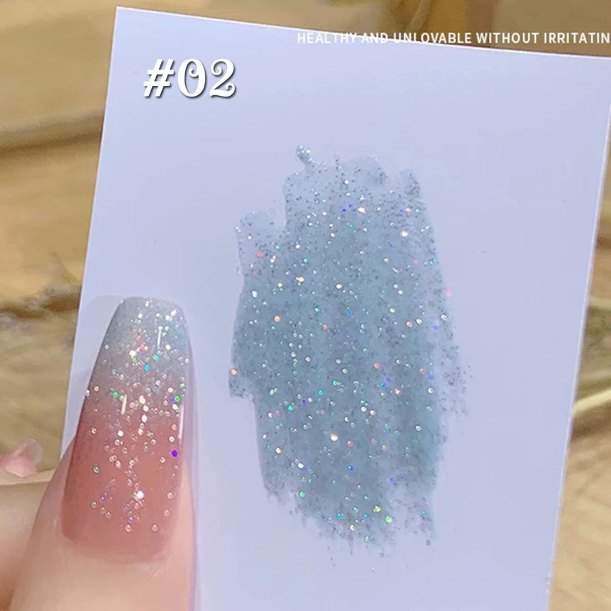 MIANEL1-12pcs 12ML Pink Blue White Green Series With Explosive Glitter Gel Nail Polish, Popular Yun Brocade Diamond Gel Polish