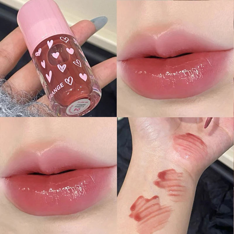 Herorange~ Moisturizing Glossy Lip Gloss, Hydrating Mirror-Like Moisturizing, Plumping Lips, Summer Color-Enhancing and Brightening Cross-Border Lip Gloss